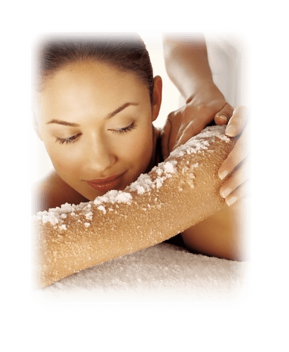 woman getting an oriental scrub massage on a therapy table